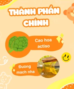Hình ảnh thành phần chính của lado kid gồm cao hoa actiso và đường mạch nha